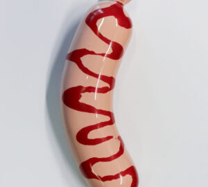 Wiener with ketchup
