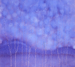 Violet tissue paper art with dots