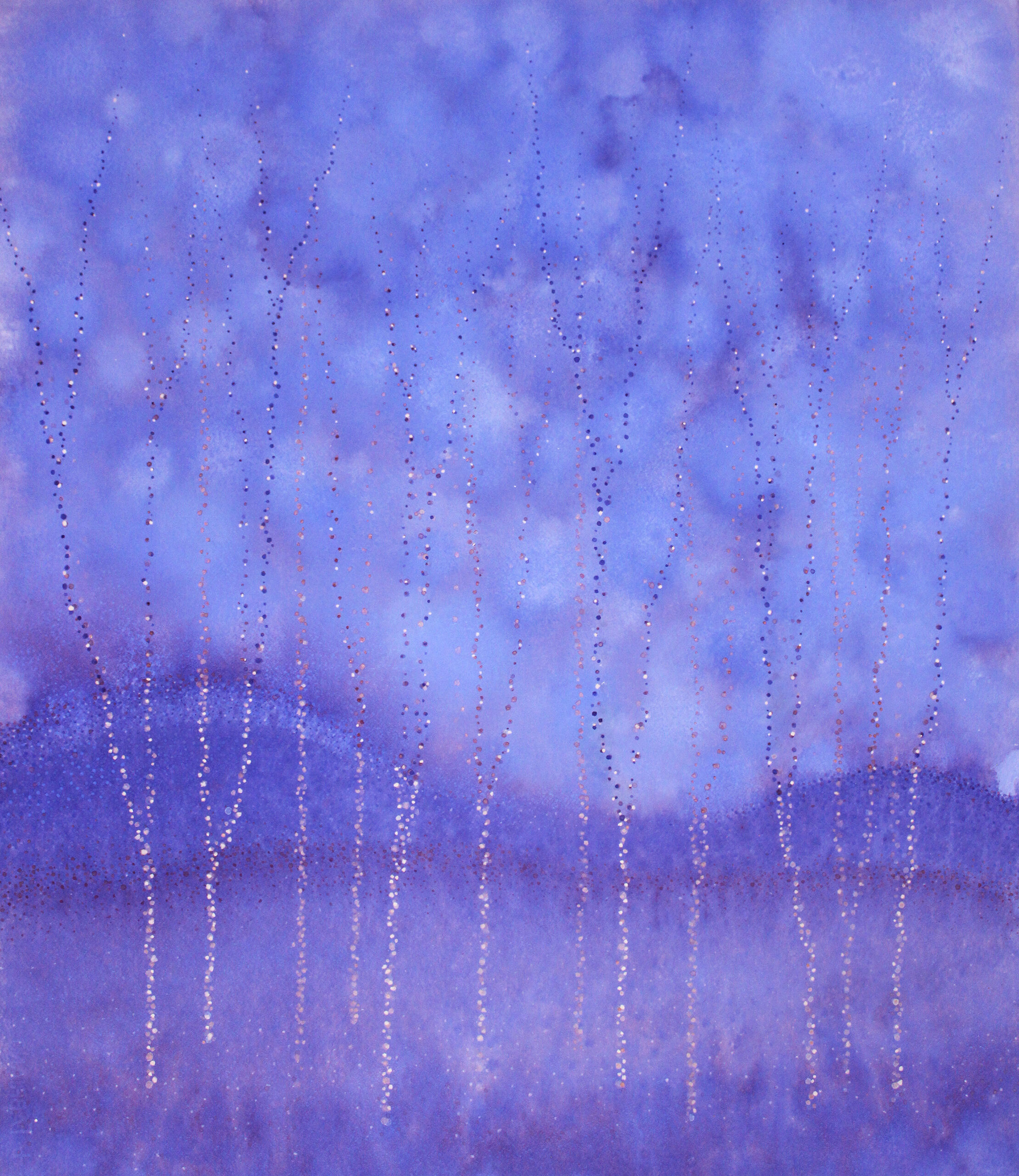 Violet tissue paper art with dots