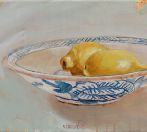 Two lemons in bowl