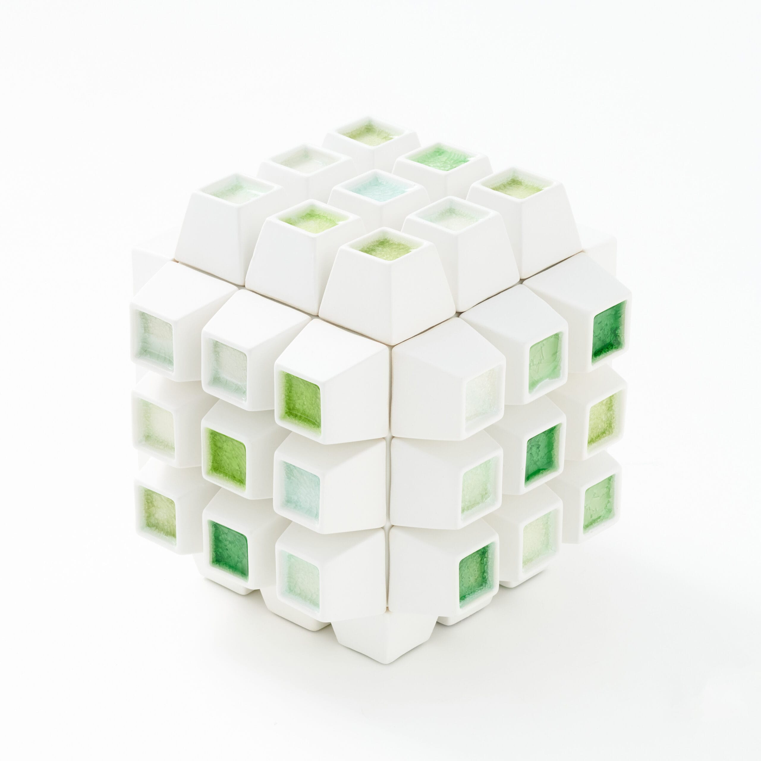 Modulaarinen kuutio, valkoinen ja vihreä sävy