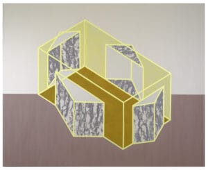 Abstrakti geometrinen muoto pastelliväreillä
