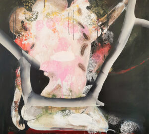 Abstrakti taide, värikkäitä pilkkuja ja viivoja.