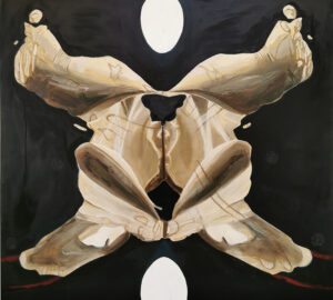 Abstrakti maalaus symmetrisillä muodoilla