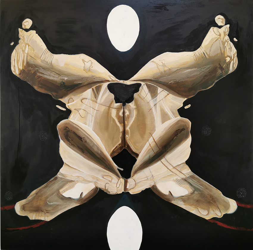 Abstrakti maalaus symmetrisillä muodoilla