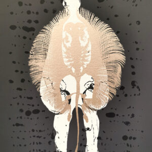 Graafinen kalkkarokäärme tausta mustilla pisteillä.