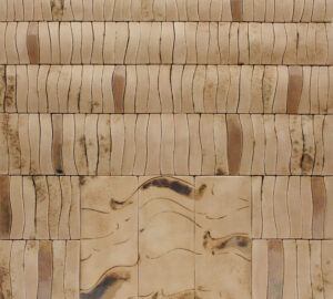 Abstrakti kuvio luonnollisilla väreillä seinäkoristeessa