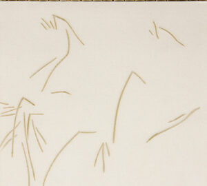 Abstrakti taideteos yksinkertaisilla viivoilla ja sävyillä.