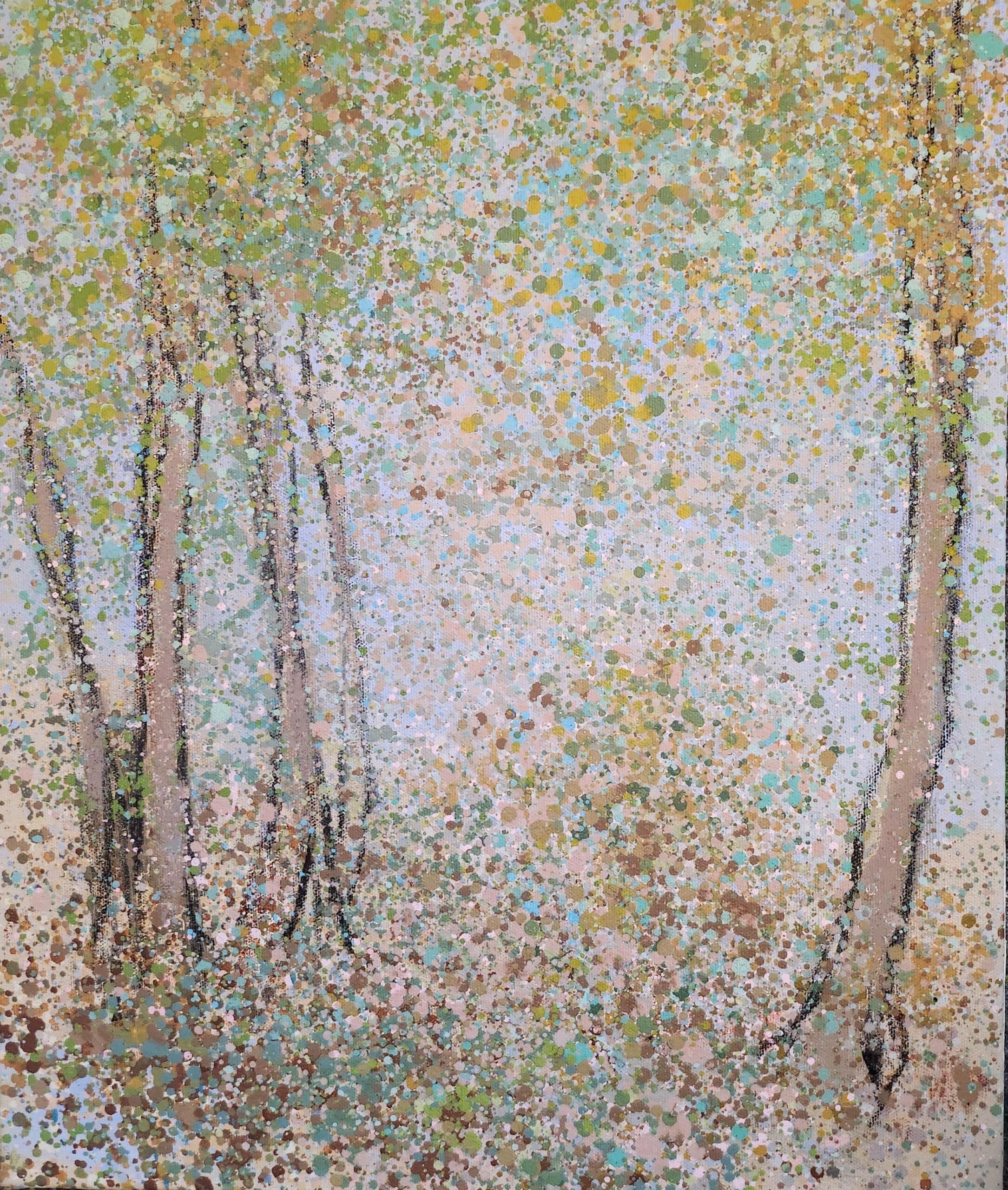 Syksyn värinen metsä abstraktissa tyylissä