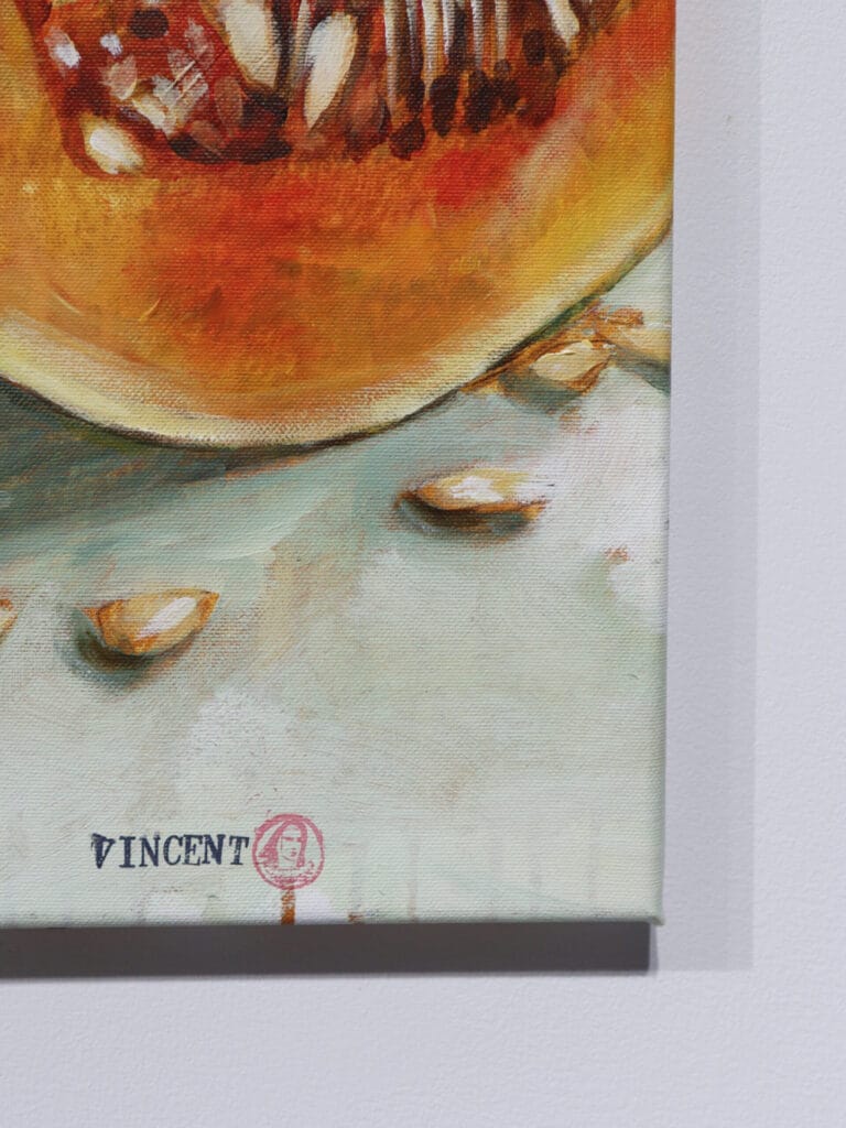 Maalaus kurpitsasta ja siemenistä