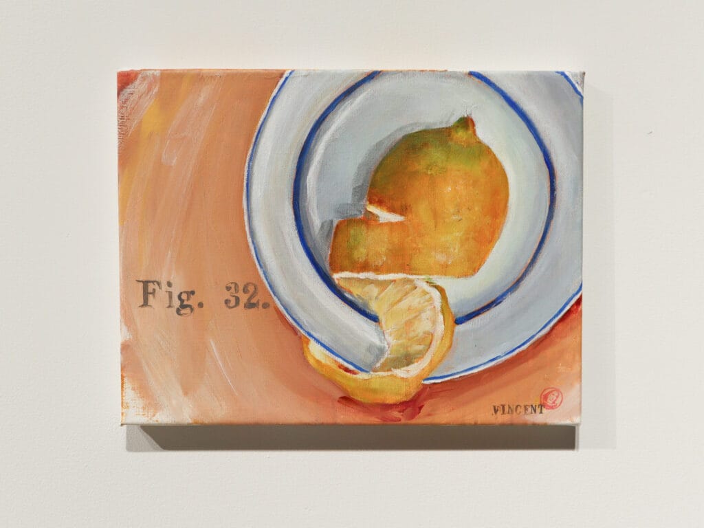 Maalaus sitruuna ja lautanen, Vincentin tyyli.