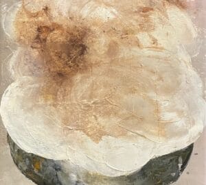 Abstrakti taideteos beigeillä ja ruskeilla sävyillä