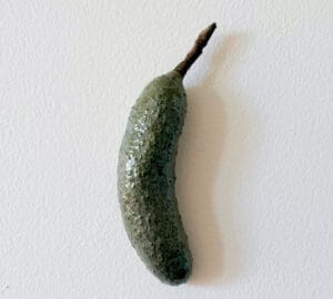 Seinälle ripustettu vihreä kurkku