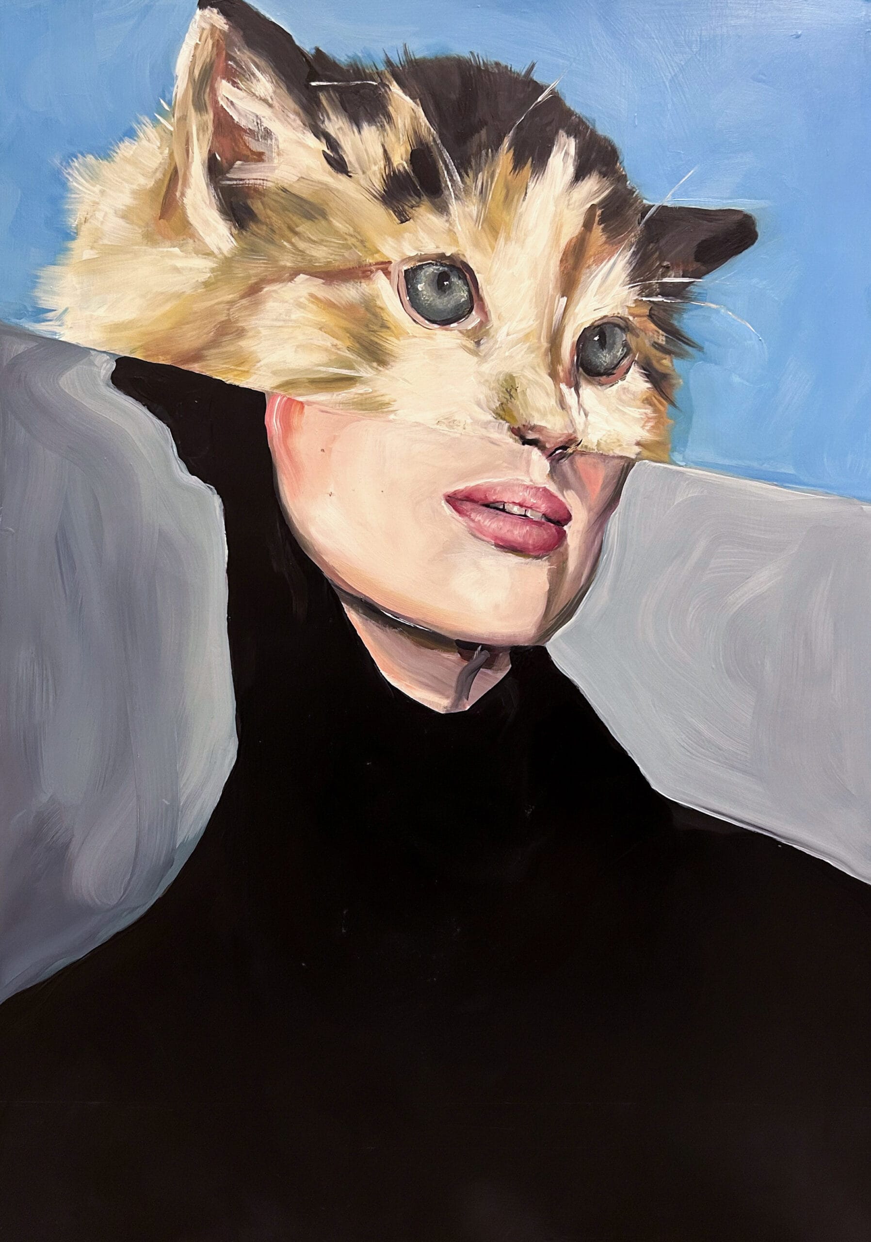 Taianomainen ihmisen ja kissan kasvojen fuusio