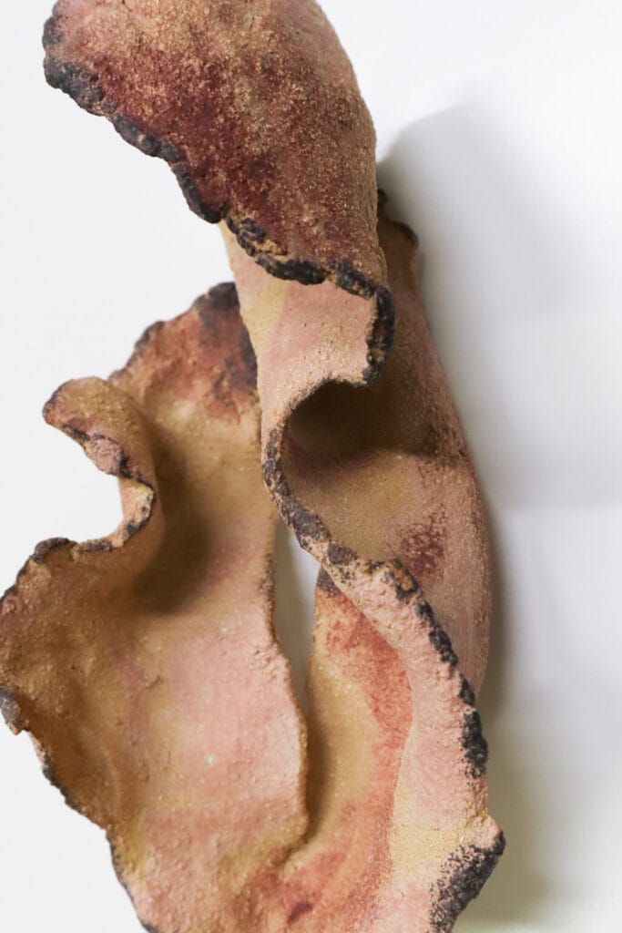 Rustiikkiset keraamiset taideteokset valkoisella taustalla