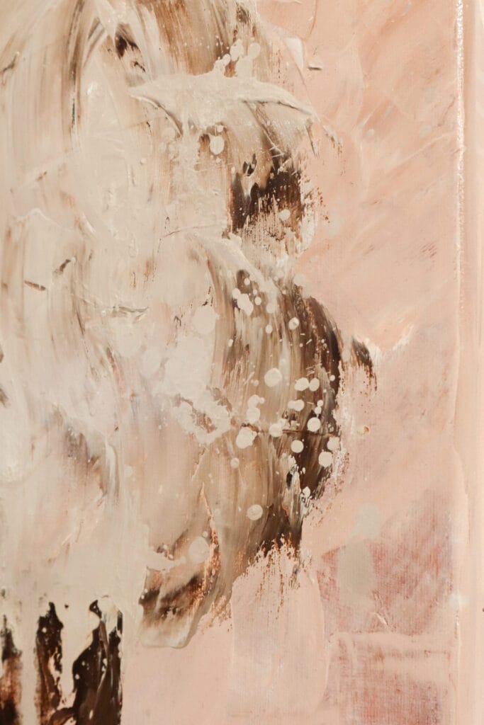 Abstrakti vaaleanpunainen ja ruskea maalaus