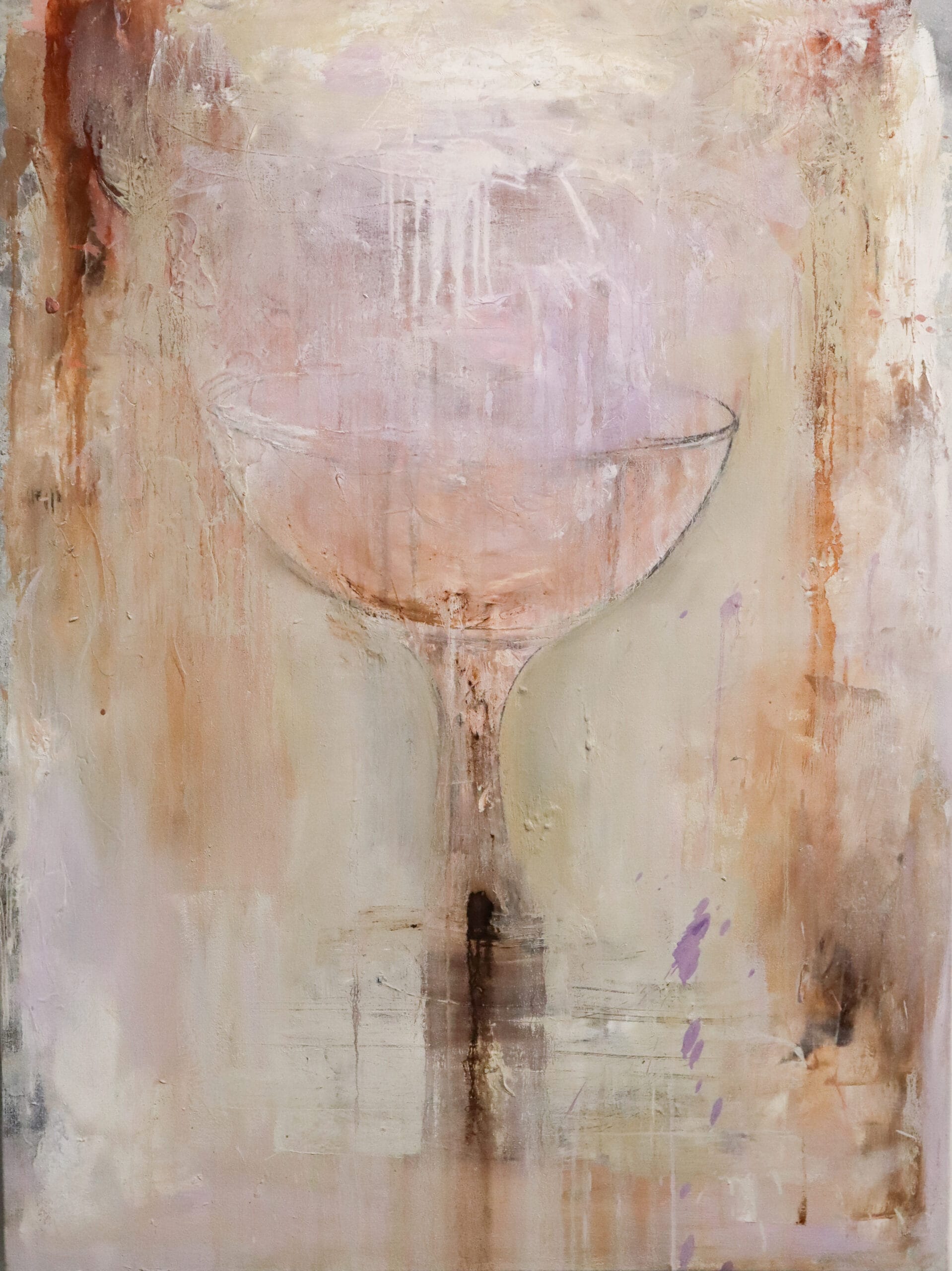 Abstrakti maalaus vaaleissa pastellisävyissä