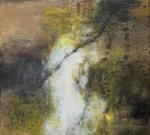 Värikäs maisema, ihminen seisoo vedessä, luontomaisema.