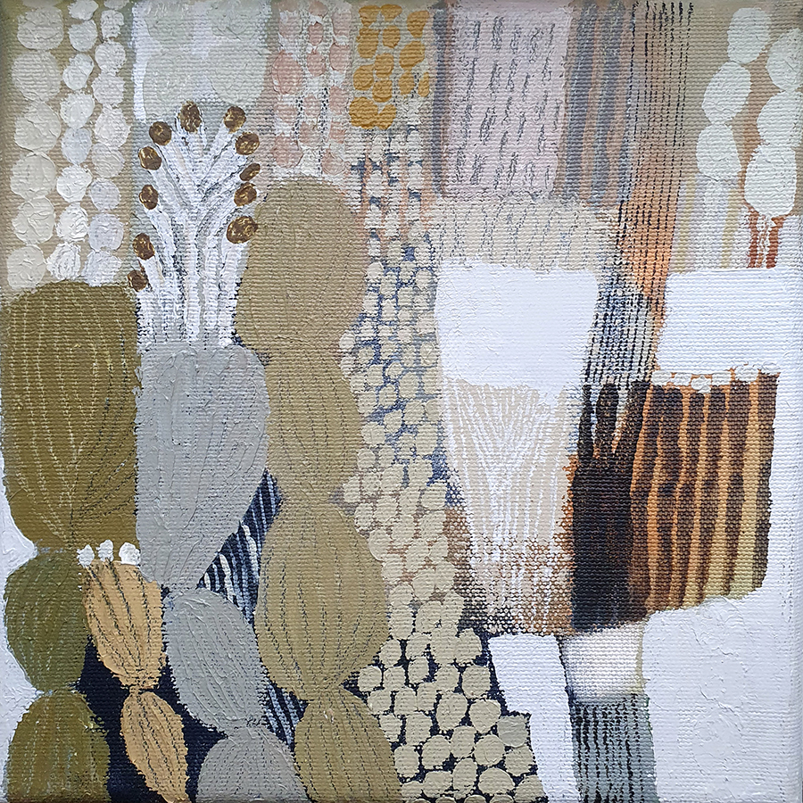 Abstrakti maalaus luonnon sävyillä